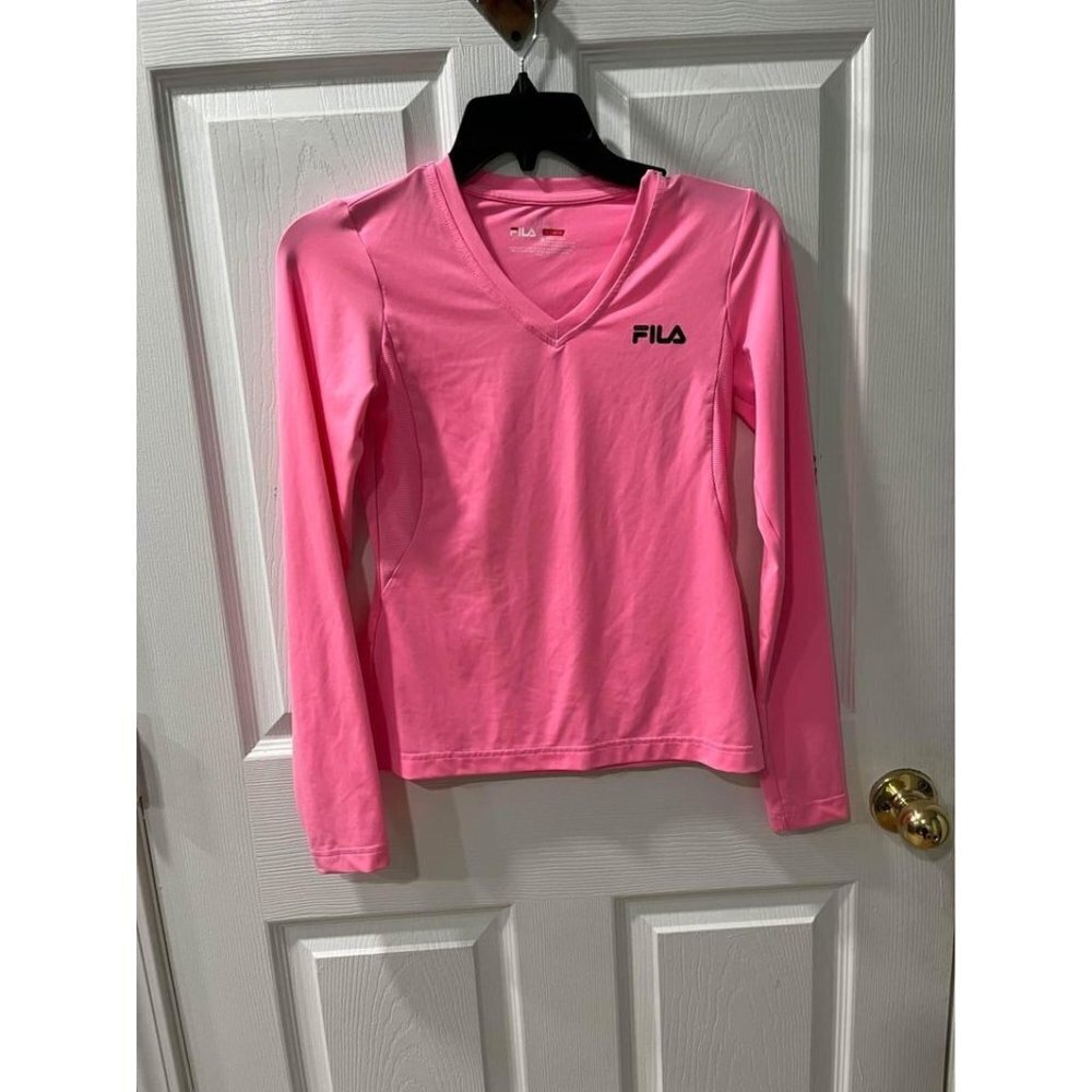 Fila pink athletic long sleeve shirt kids size medium